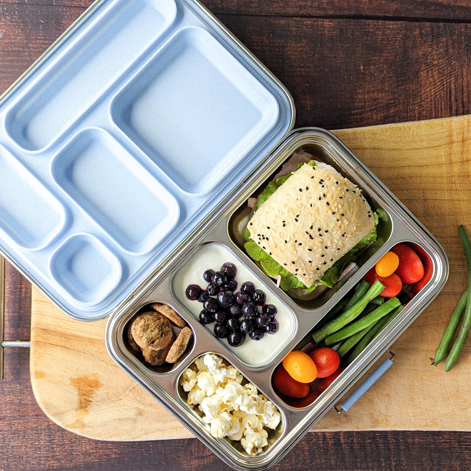 stainless steel lunch box - blue