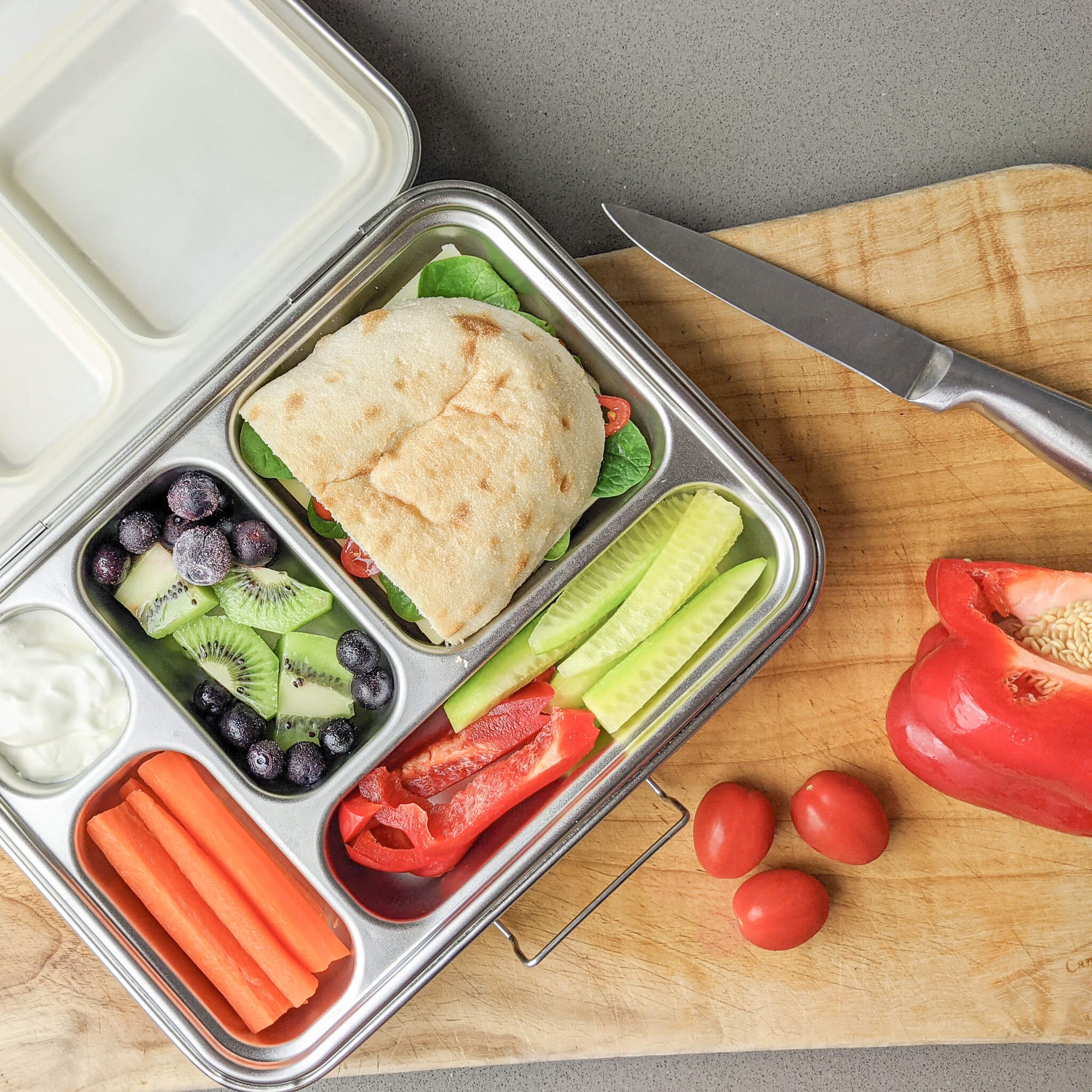 Stainless Steel Bento Lunch Box with five compartments