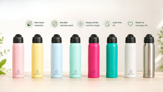 Insulated bottles 650ml Australia available in different colors in a vibrant background