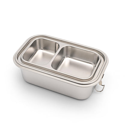 Stainless steel compartmentalised lunchbox