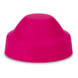 Cocoon Lid in bright pink, a ribbed dome-shaped drink bottle lid