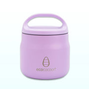 Lilac insulated stainless steel food jar with a carry-handle lid