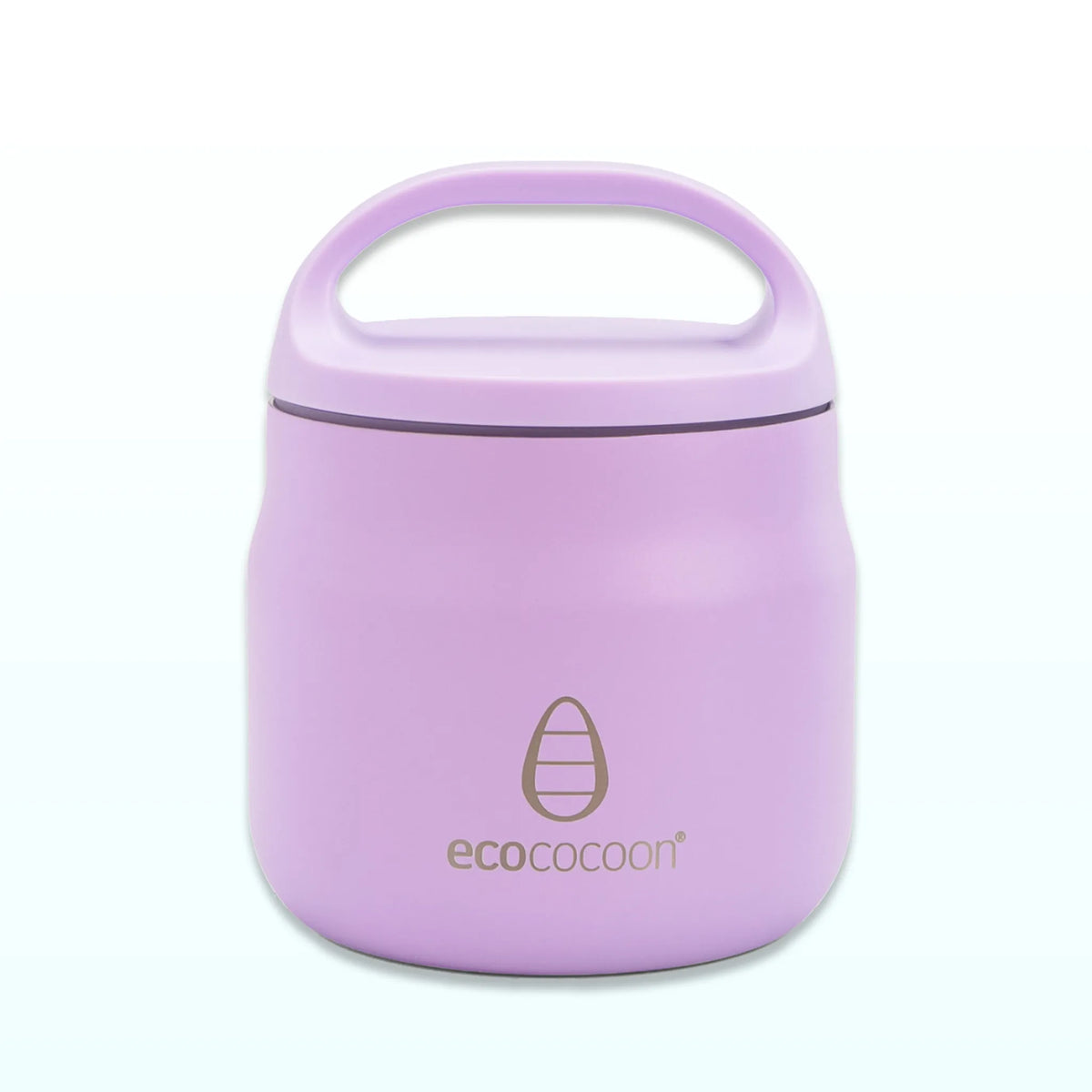 Lilac insulated stainless steel food jar with a carry-handle lid
