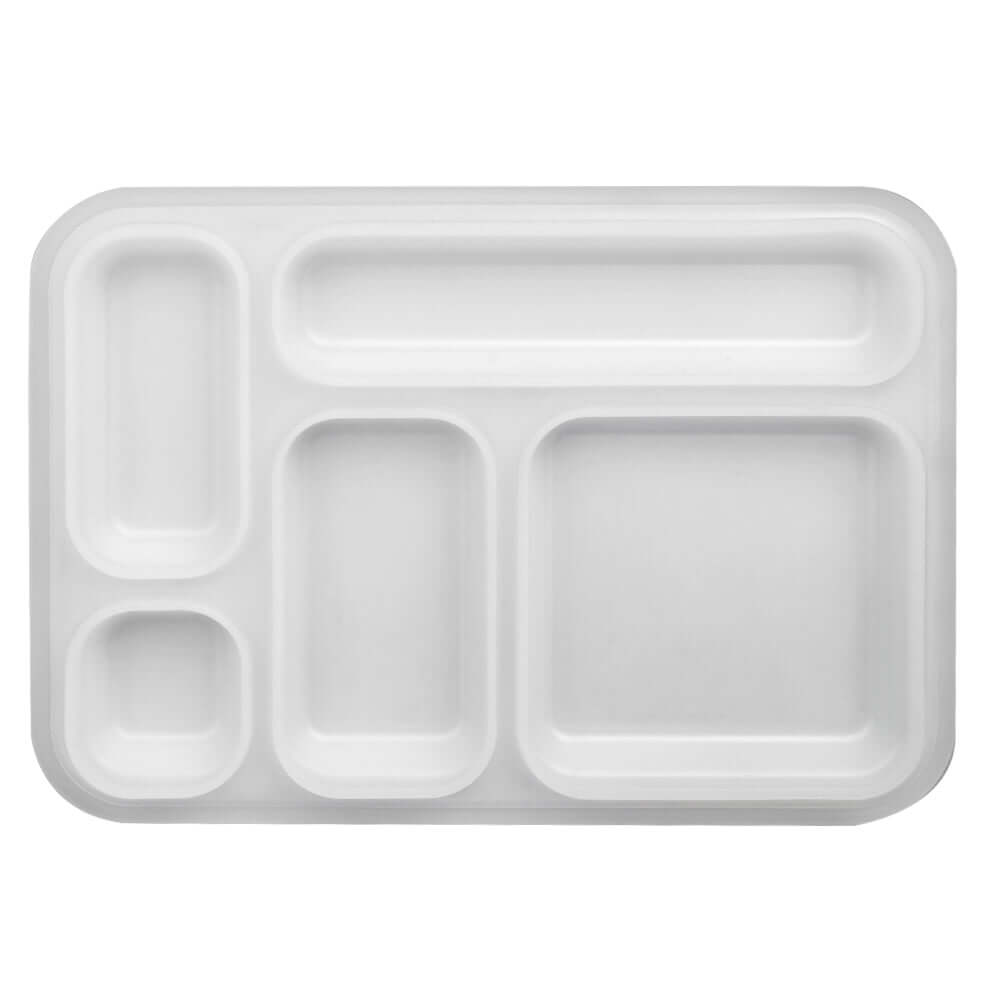 White replacement silicone seal for the five-compartment bento lid, shown on its own