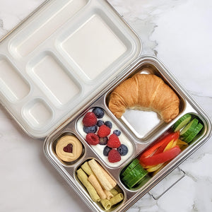 Large bento lunch box with white silicone seal