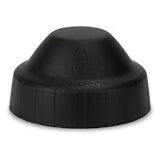 Black ribbed Cocoon Lid for an EcoCocoon drink bottle, embossed with the logo